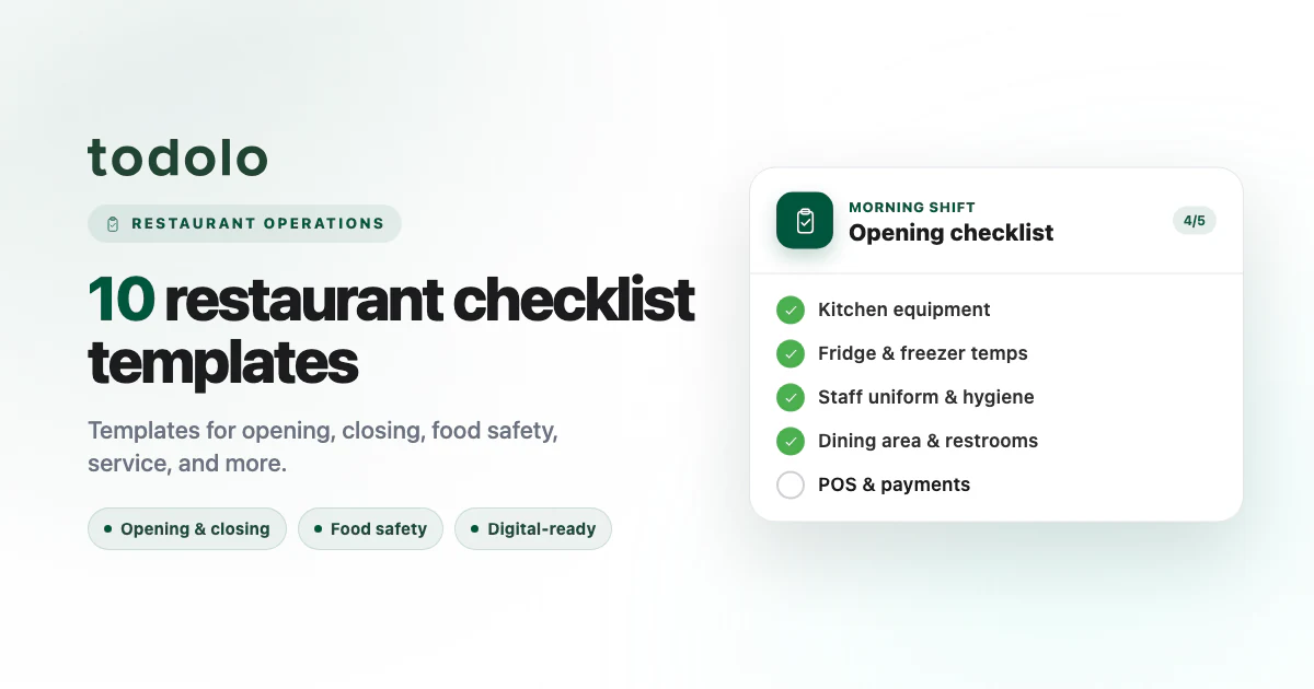 10 Essential Checklist Templates for Restaurant Operations