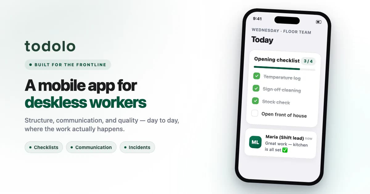 Mobile App for Deskless Workers – How to Create Structure, Communication and Quality Day to Day