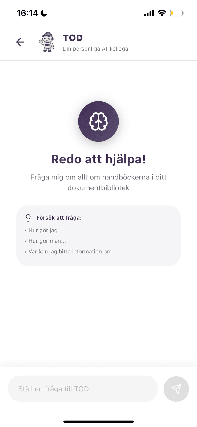 TOD chat in the app